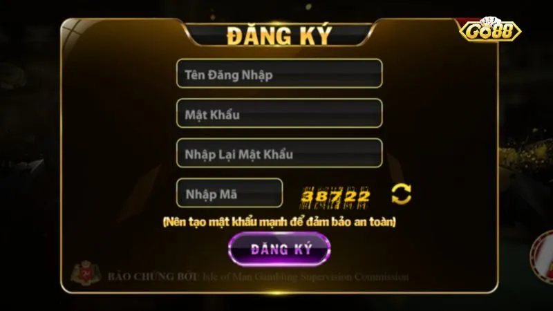 Đăng ký tài khoản Go88